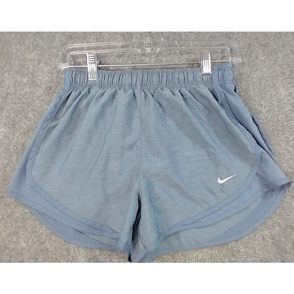 Nike Dri-FIT Running Shorts Blue Gray Heathered Athletic Mesh Lined Womens Small